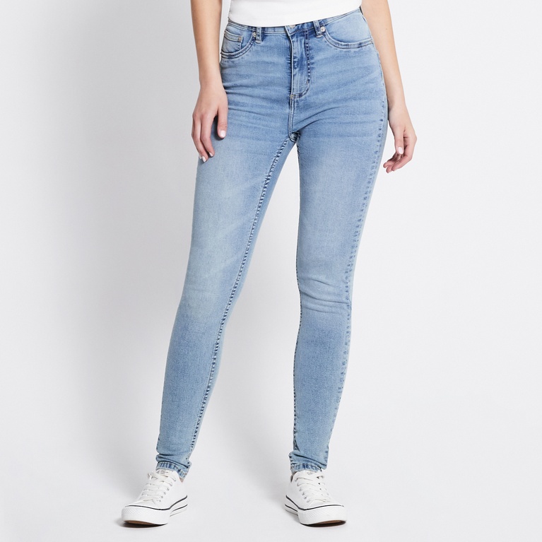High waist skinny jeans "Snake" Light used